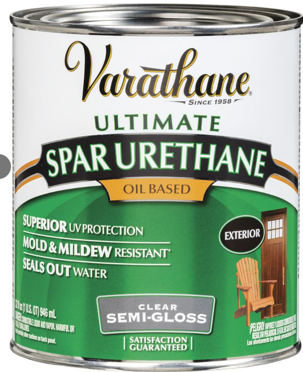 Varathane® Ultimate Exterior Oil-Based Semi-Gloss Clear Wood Spar Urethane – 1 q