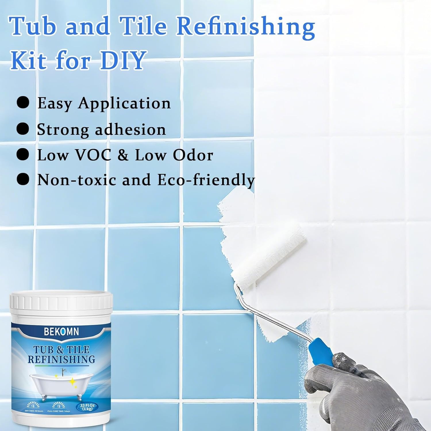 Durable White Bathtub Paint – 33oz Kit for Easy Refinishing in Kitchens & Baths