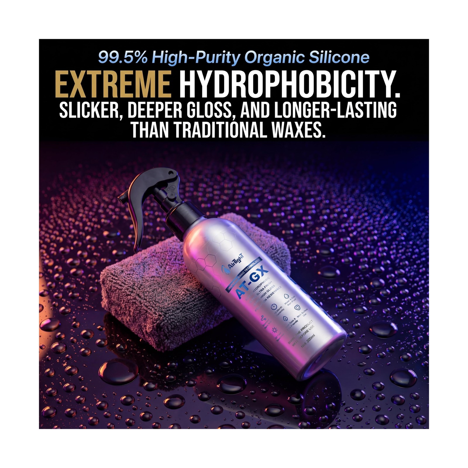 AirTighT Advanced Graphene Ceramic Coating 200ml AT-GX Nano Protectant Long-L…