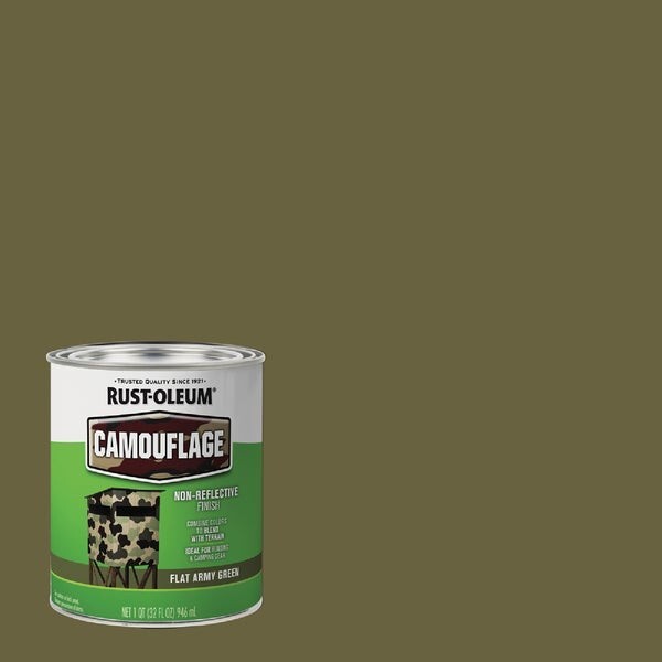 (2)-Rust-Oleum 1 Qt. Camouflage Brush Paint, Army Green 379561