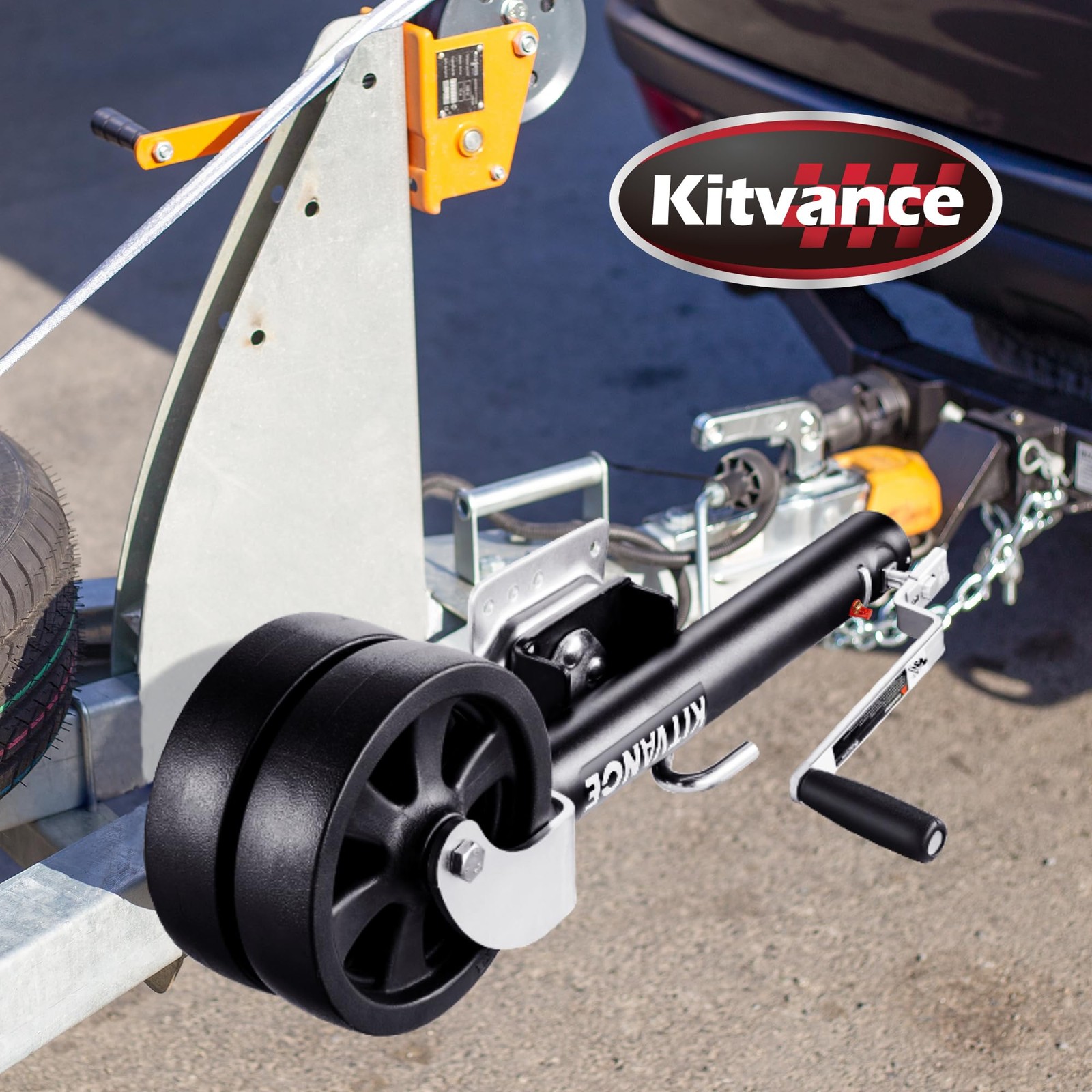 Durtschi Upgraded 2000 Lbs Boat Trailer Jack 8 Dual Wheels- Heavy Duty Boat
