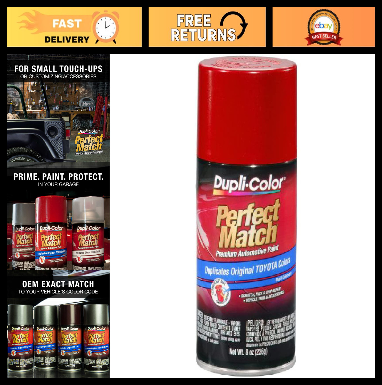 Metallic Barcelona Red Auto Spray Paint – 6 Pack, 8 oz for Scion & Toyota Vehicl