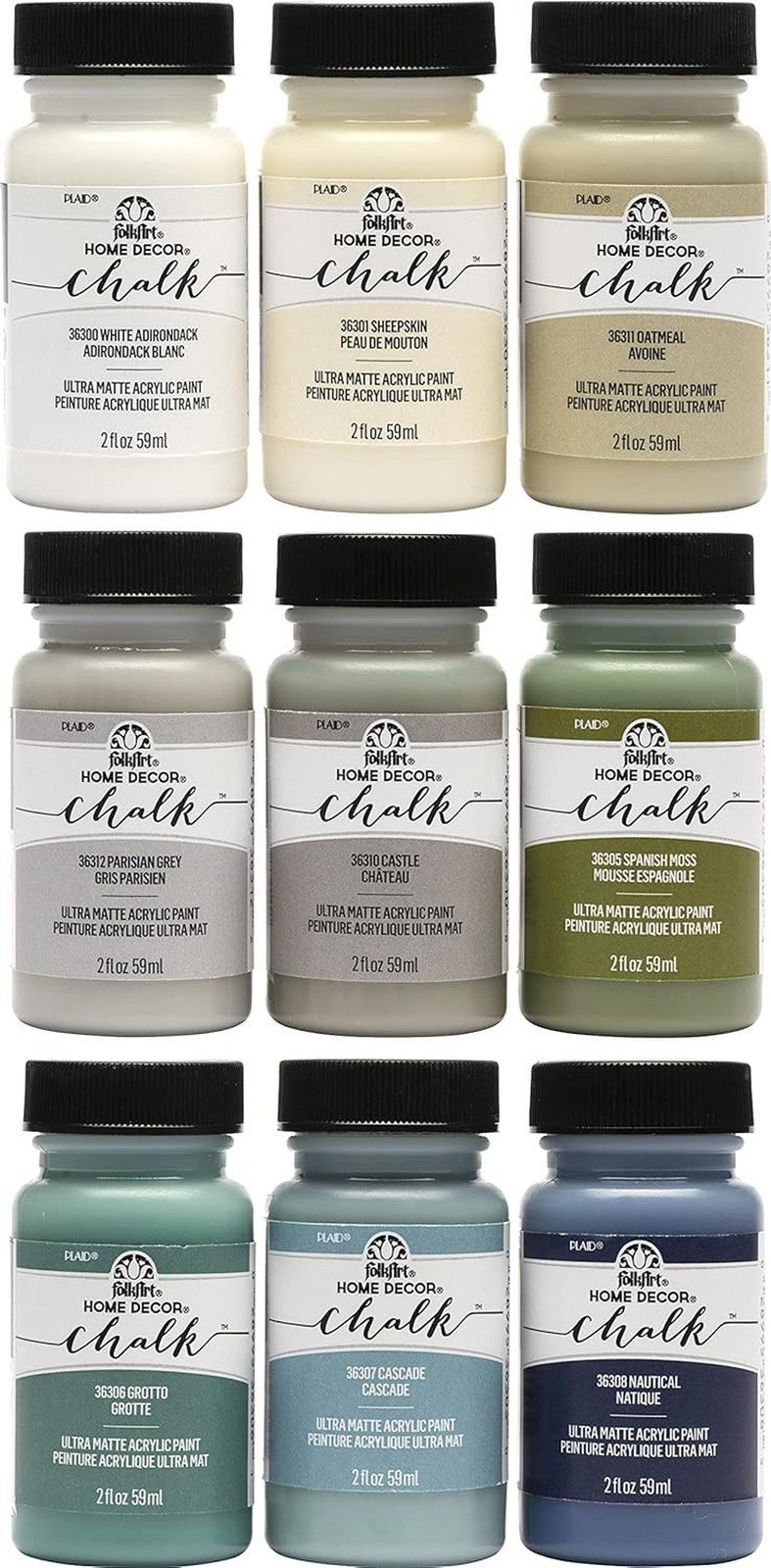 Home Décor Chalk Finish Paint Set (2 Ounce), PROMOFAHDC