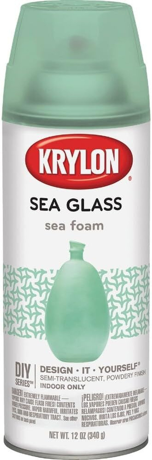 12 Oz. Frosted Sea Glass Finish Spray Paint, Sea Foam – 1 Each