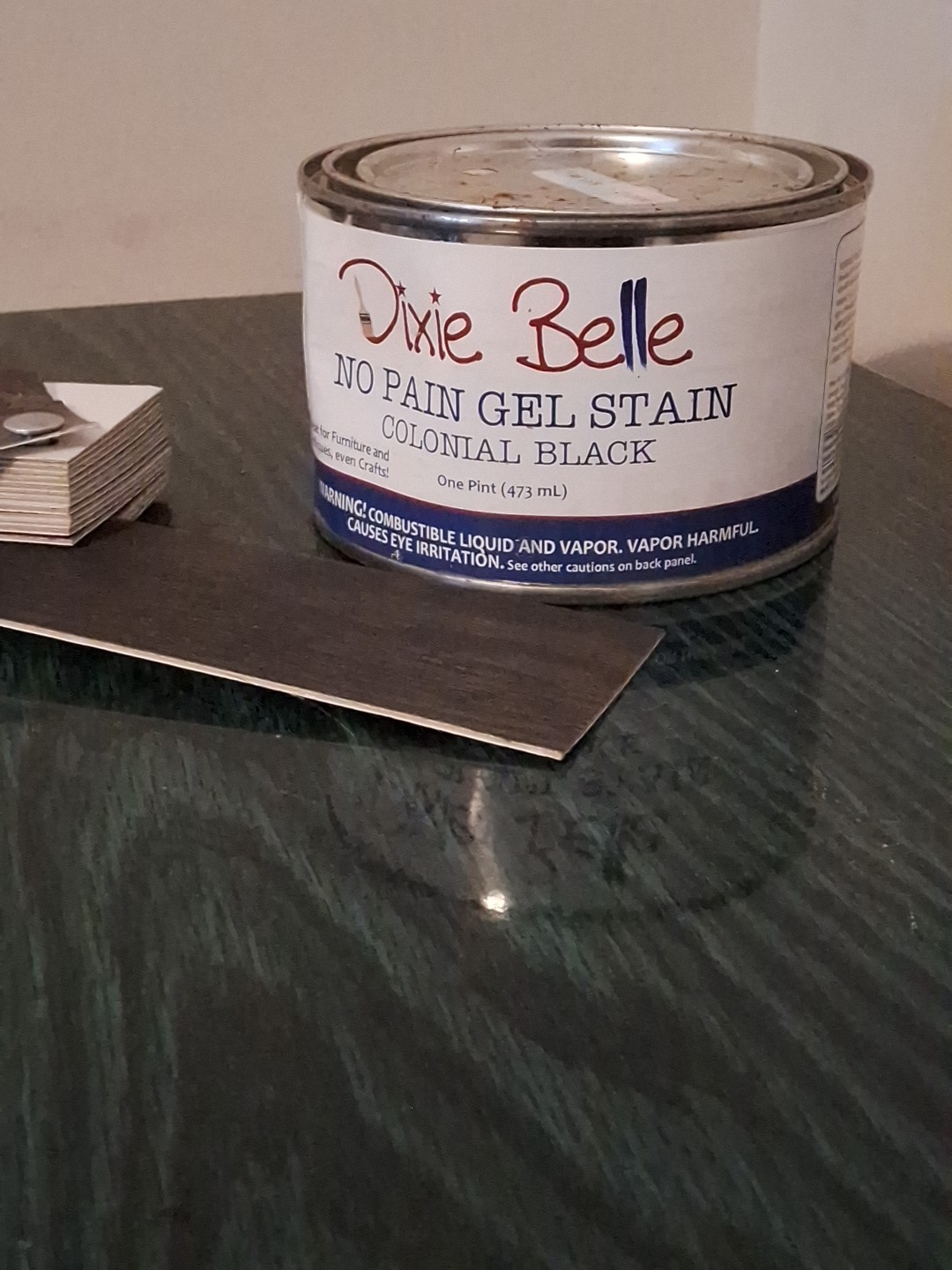 Dixie Belle Paint Co. No Pain Gel Stain Oil-based Stain, Colonial Black, 1 Pint