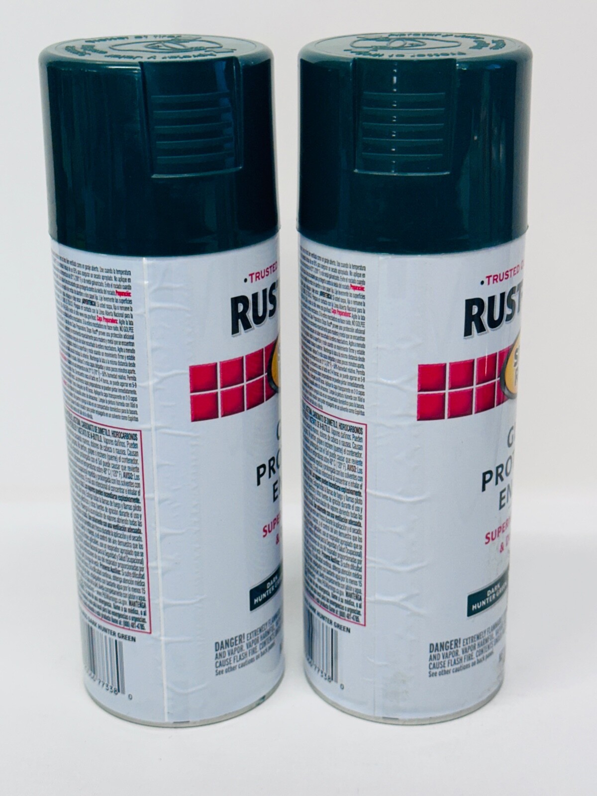 Rust-Oleum 7733830 Stops Rust Spray Paint 12 oz Gloss Dark Hunter Green LOT OF 2