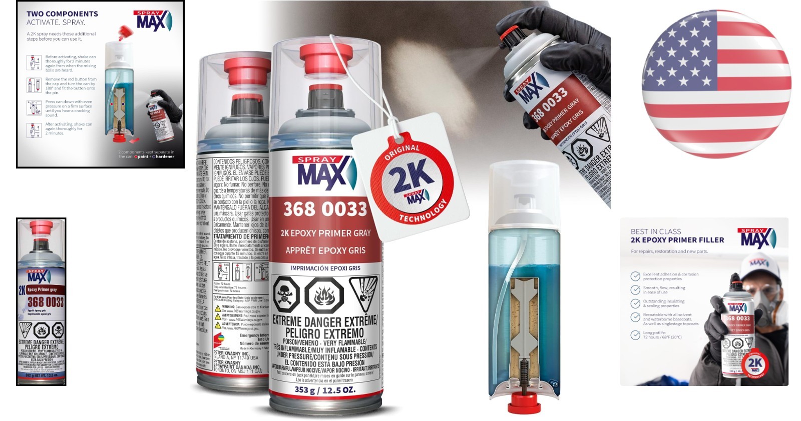 Fast-Drying 2K Epoxy Primer Gray | Professional-Grade Spray for Metal Surfaces