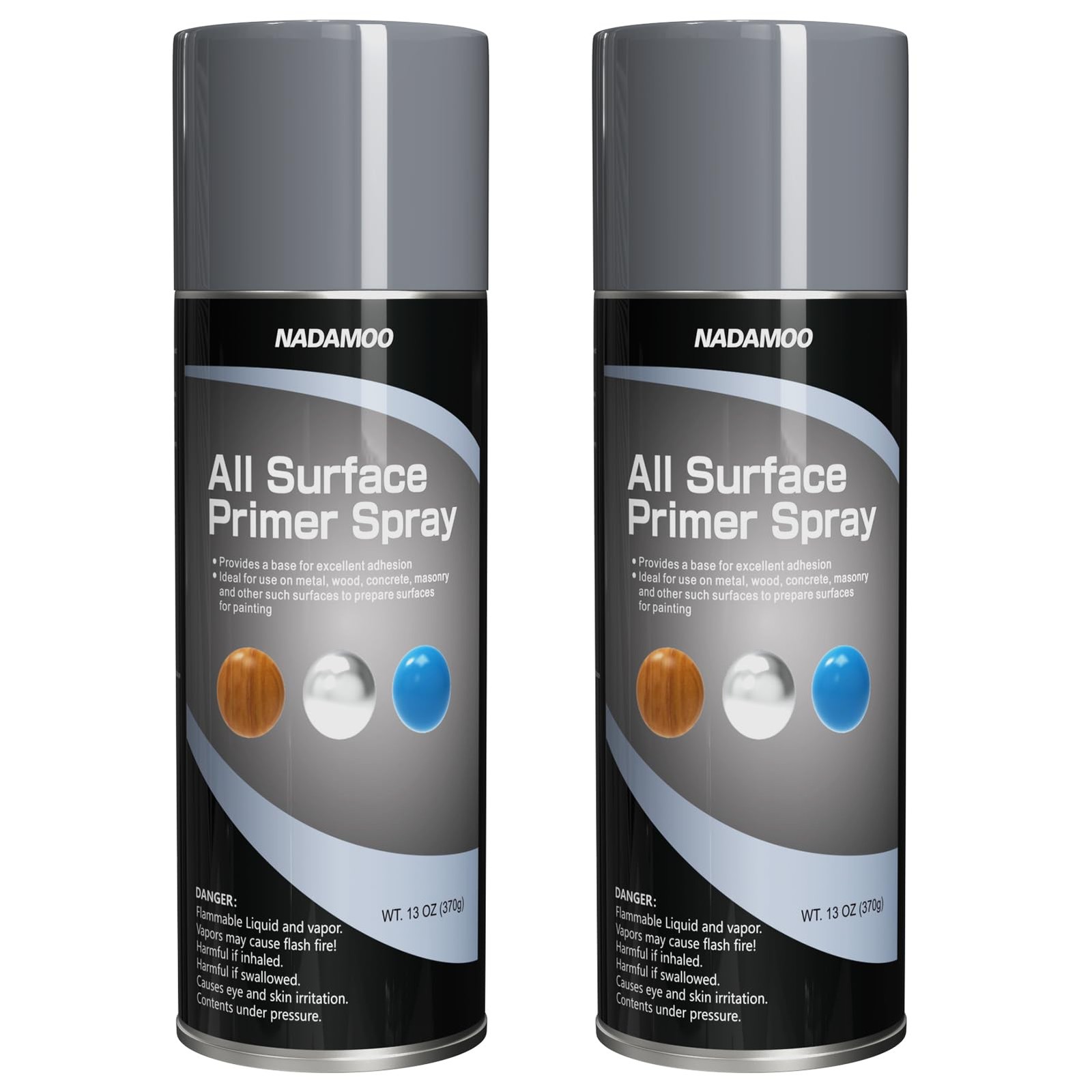 All Surface Primer Spray, One-Part Epoxy Primer Matte Gray, 2 Cans, Enhance A…