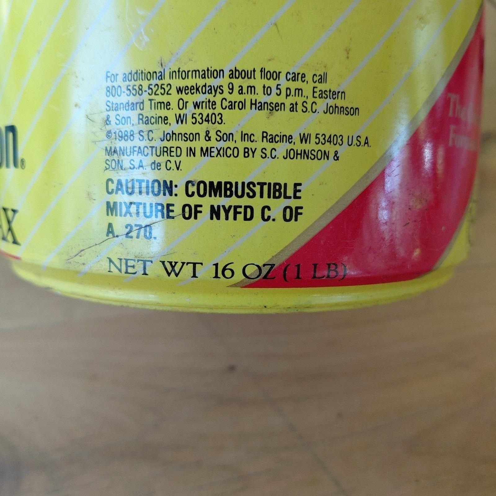 SC Johnson Paste Wax Original Formula 16 oz Tin Discontinued 80% Full Johnsons