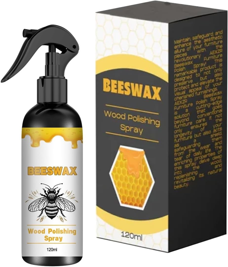Effortless Beeswax Spray Polish – 120ml for a Glossy Finish on Wood Surfaces