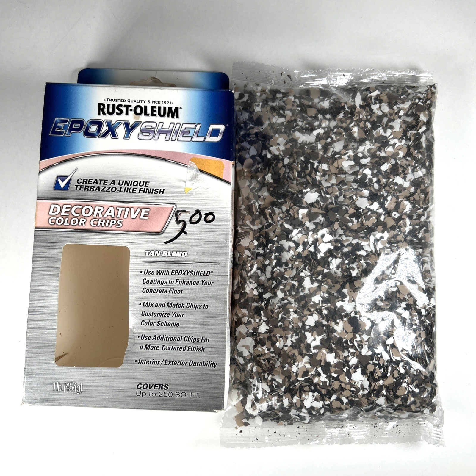 Rust-Oleum Epoxy Shield Decorative Color Chips “Tan Blend” 1lb *New, unopened*