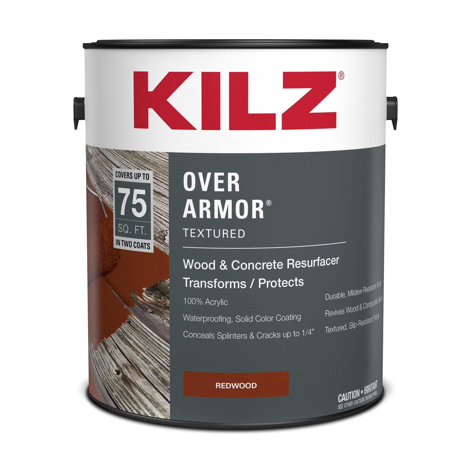 Wood & Concrete Solid Coating Resurfacer Exterior Textured Slate Gray 1 Gallon