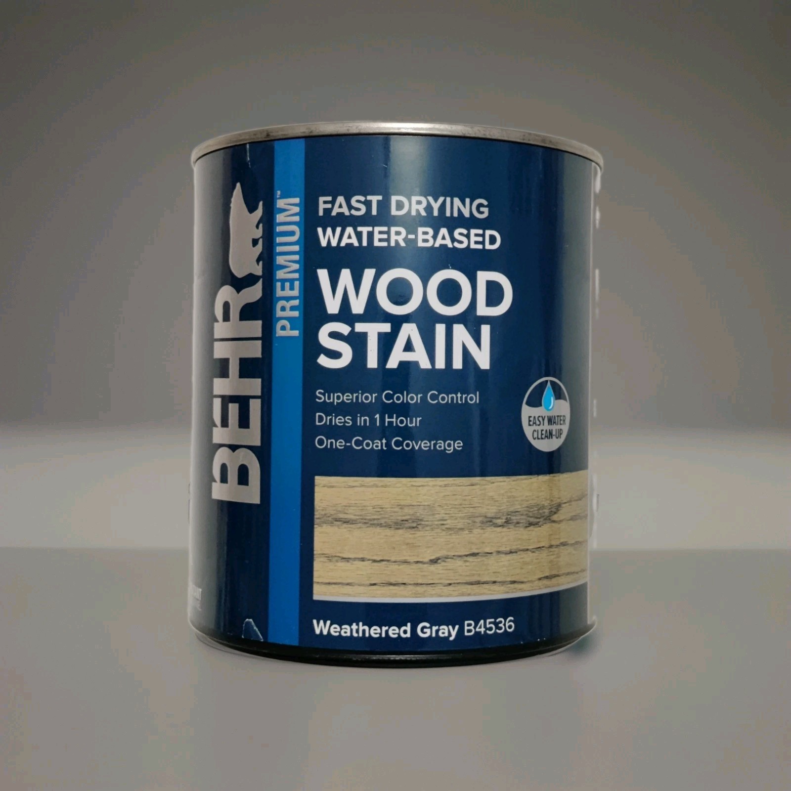 One Quart Behr Premium Fast Drying Water-based Wood Stain Weathered Gray B4536