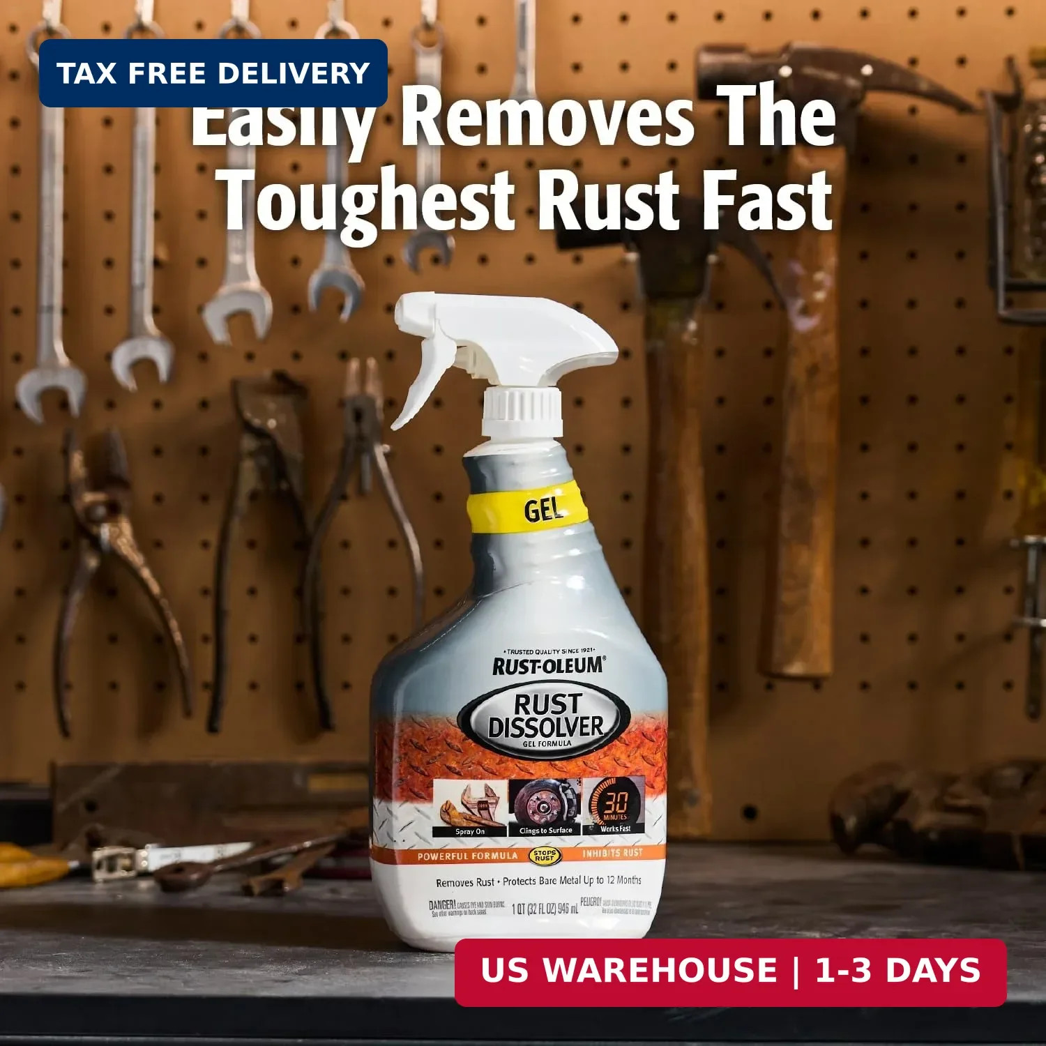 Rust Oleum Rust Dissolver Spray Gel 32 Oz Gel Clings To Metal Quickly Removes.