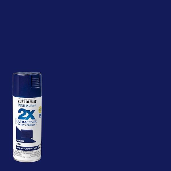 Rust-Oleum Navy Blue Gloss Spray Paint 12 oz Ultra Cover 334041