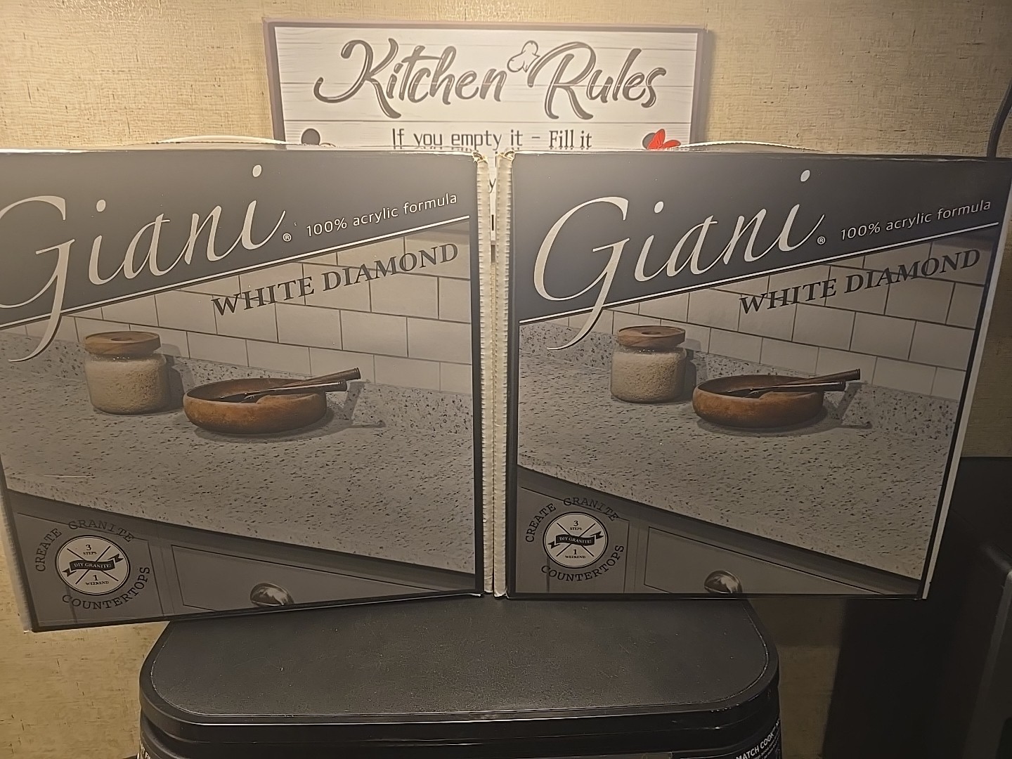 2 Boxes Giani Granite Countertop Paint Kit 2.0- White Diamond READ DESCRIPTION