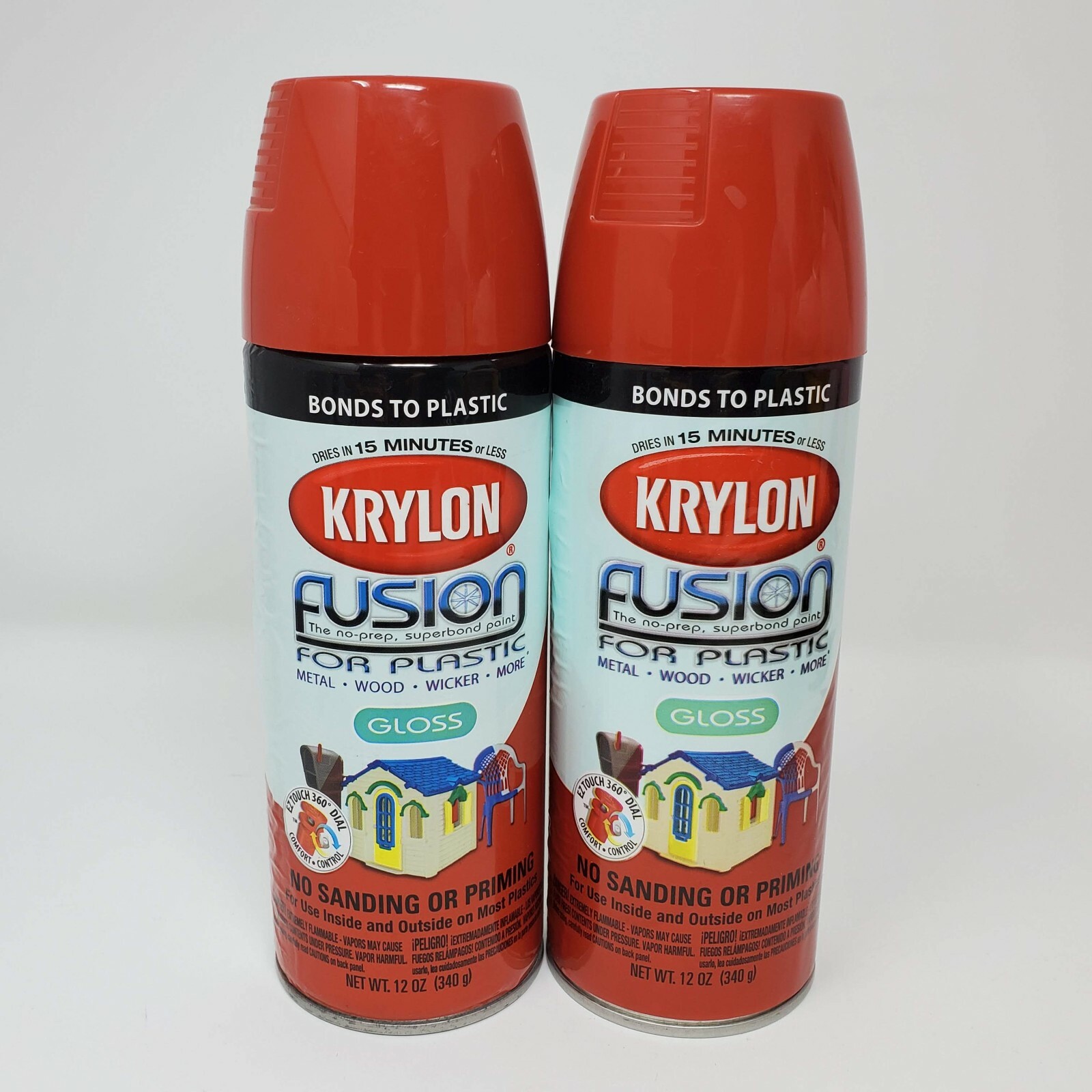 2 Krylon Fusion Spray Paint Can Gloss Sun Dried Tomato 2332 Projects DIY Crafts
