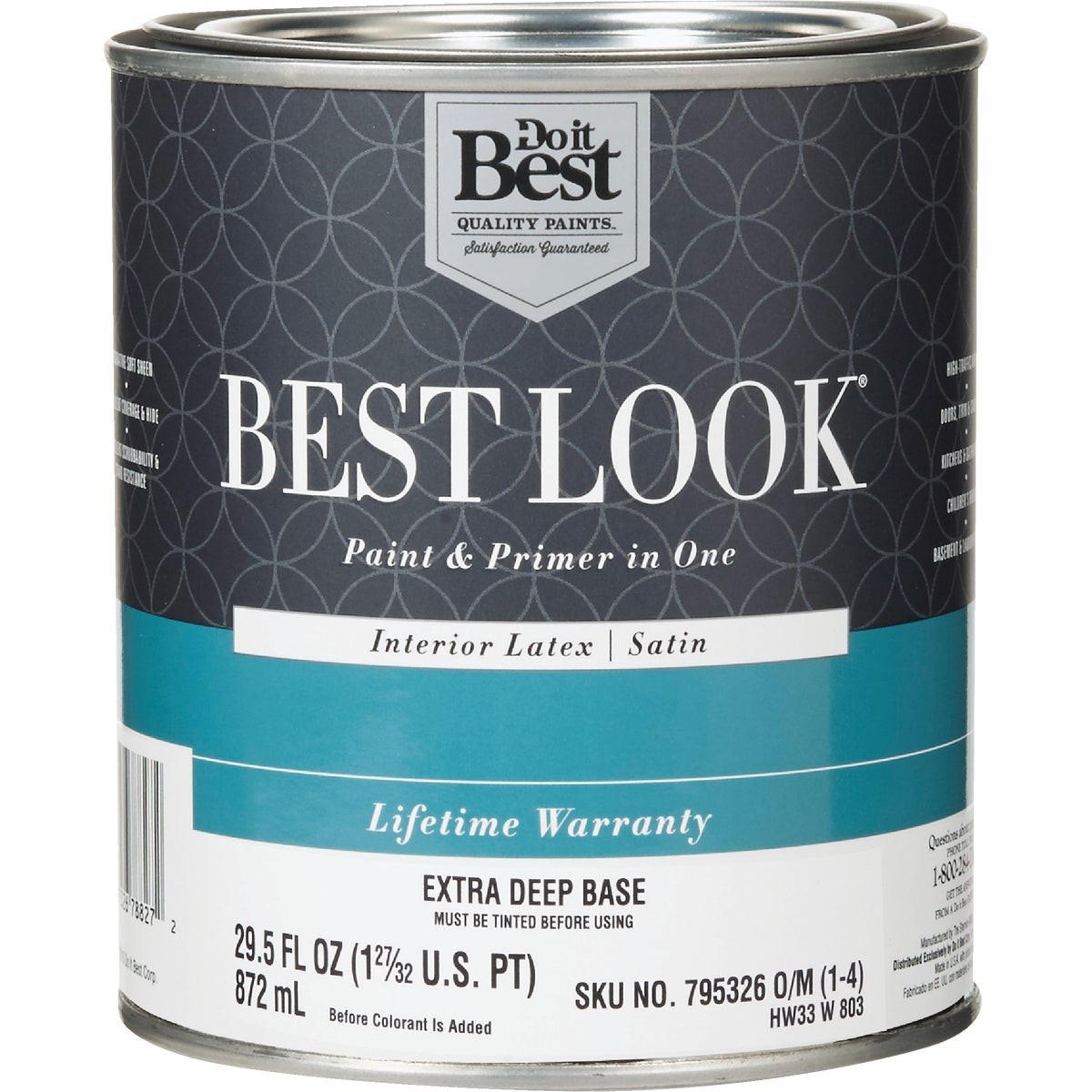 Best Look Latex Premium Paint & Primer In One Satin Interior Wall Paint, Extra