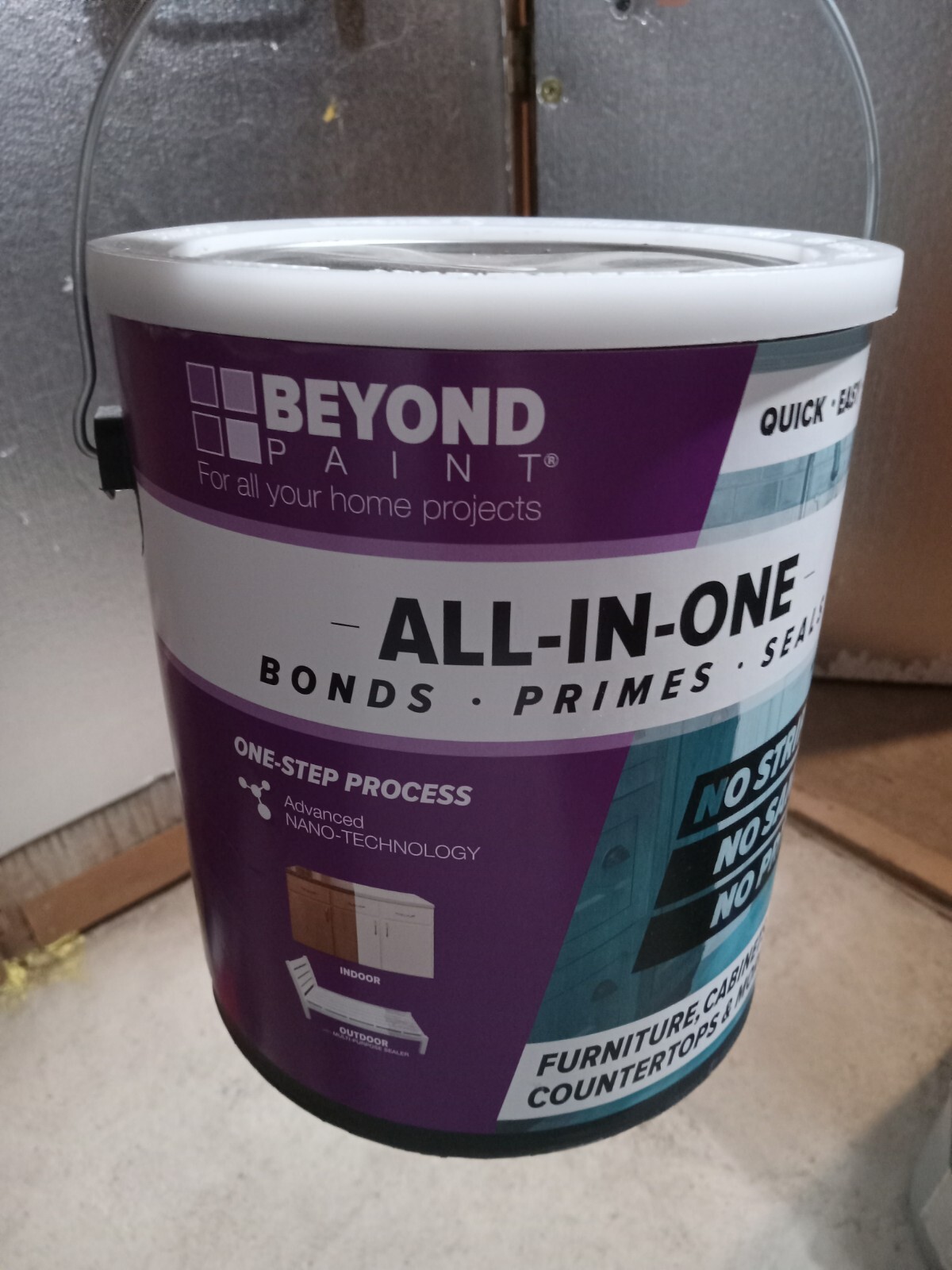 Beyond Paint BP18 Matte Off White Acrylic Water-Based All-in-One Paint 1 gal.