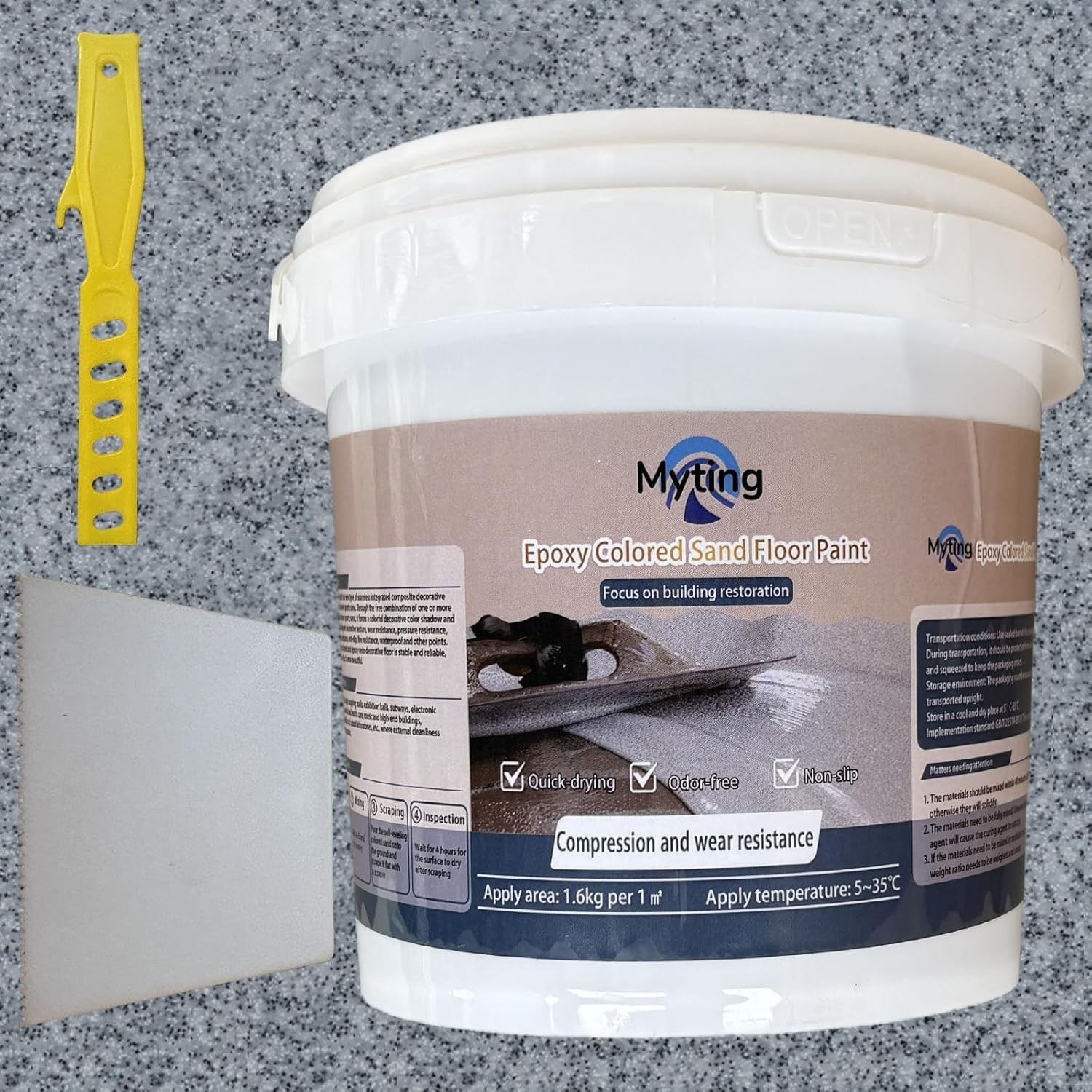 Epoxy Colored Sand Floor Paint, Epoxy Floor Paint High Gloss Marble Effect