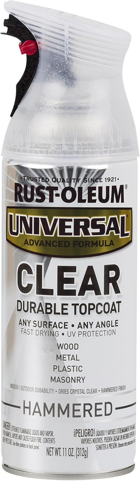 302153 Universal All Surface Clear Topcoat Spray, 11 Oz, Hammered Clear