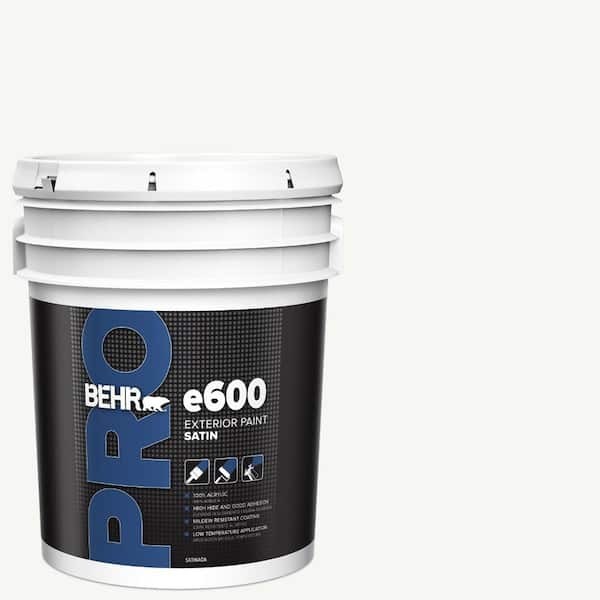 NEW White Satin 5 GAL Enamel Exterior Paint Acrylic Stucco Masonry Concrete