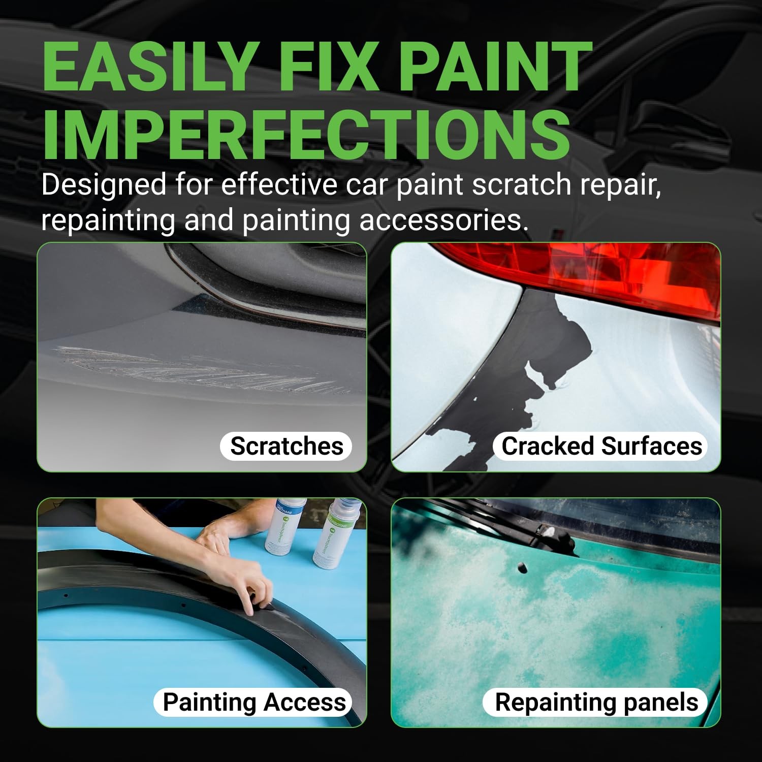 Car Paint Touch Up Spray Kit – Compatible with Ford PQ Race Red Exact Match A…