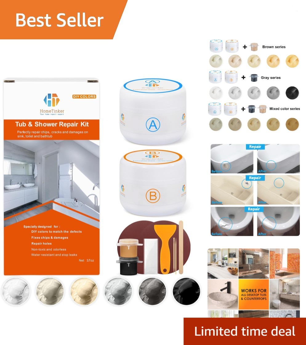 Waterproof Bathtub Repair Kit – Perfect Color Match, 5- Durability