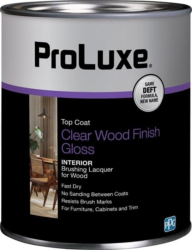 ProLuxe PLX010/04 1 Qt Clear Gloss Wood Finish Brushing Lacquer -Pack of 1 w-8-a