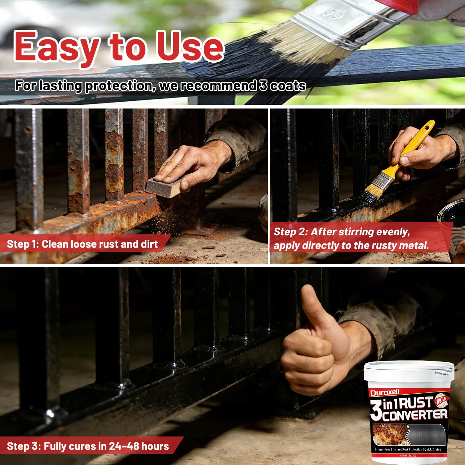 Rust Converter Paint for Metal Rust Reformer Primer Killer Remover Treatment