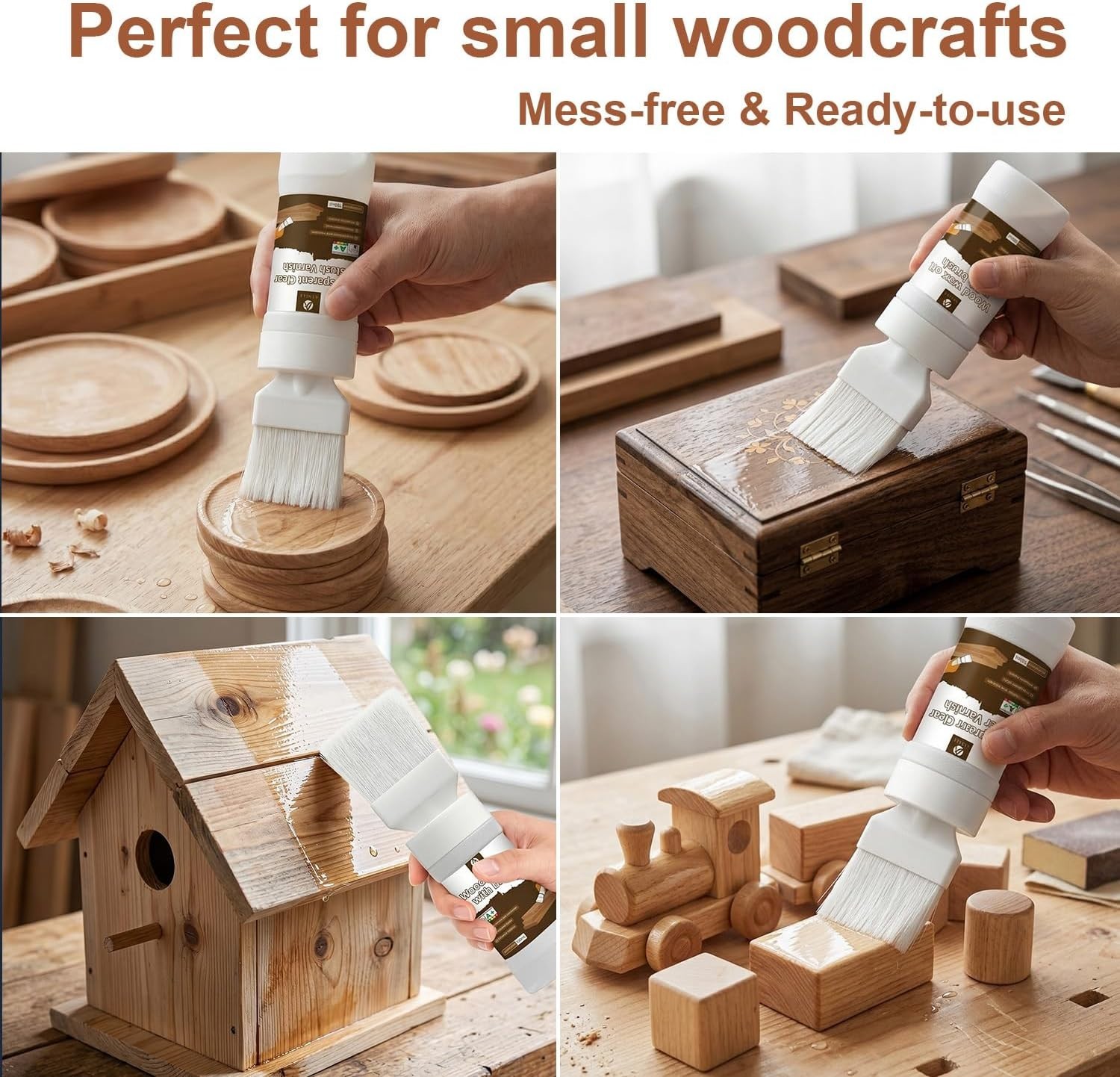 Water Based Polyurethane,Varnish for Wood，Clear Protective Wood Finish，6.35 O…