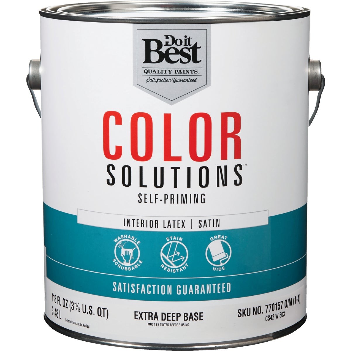 Do it Best Color Solutions Latex Self-Priming Satin Interior Wall Paint, Extra