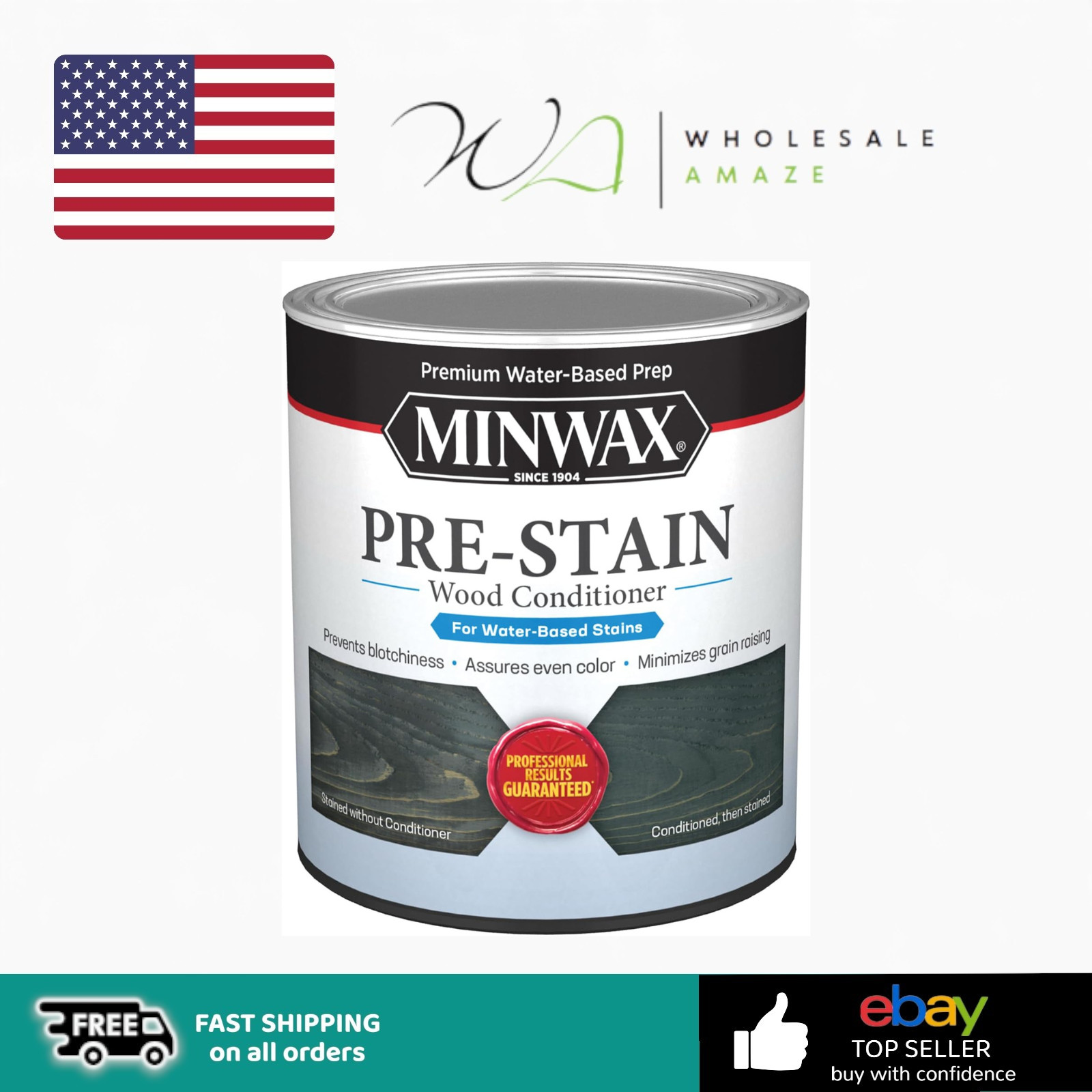Minwax 618514444 Water-Based Pre- Stain Wood Conditioner, 1 Quart, Clear