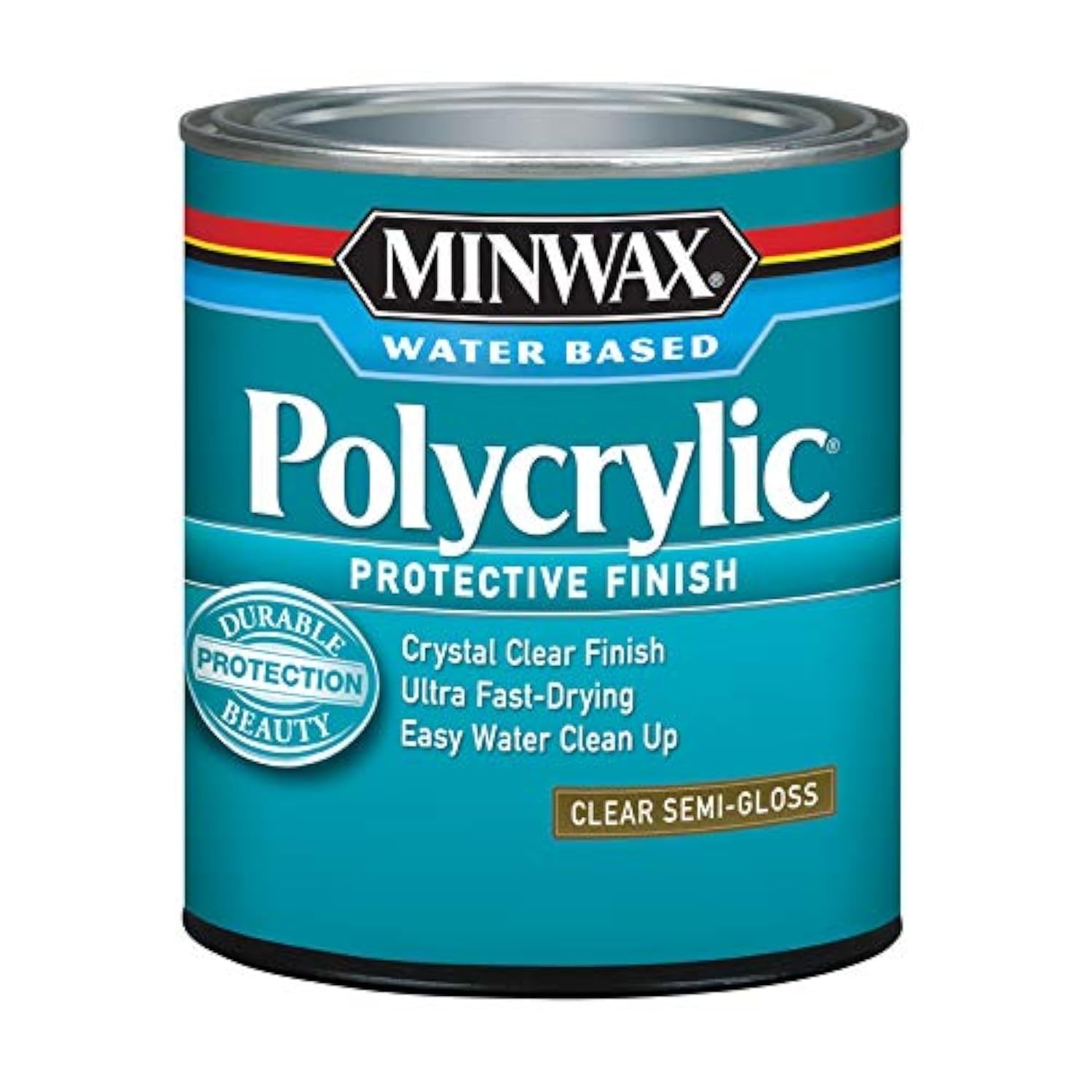 1/2 pt Minwax 24444 Clear Polycrylic Water-Based Protective Finish Semi-Gloss