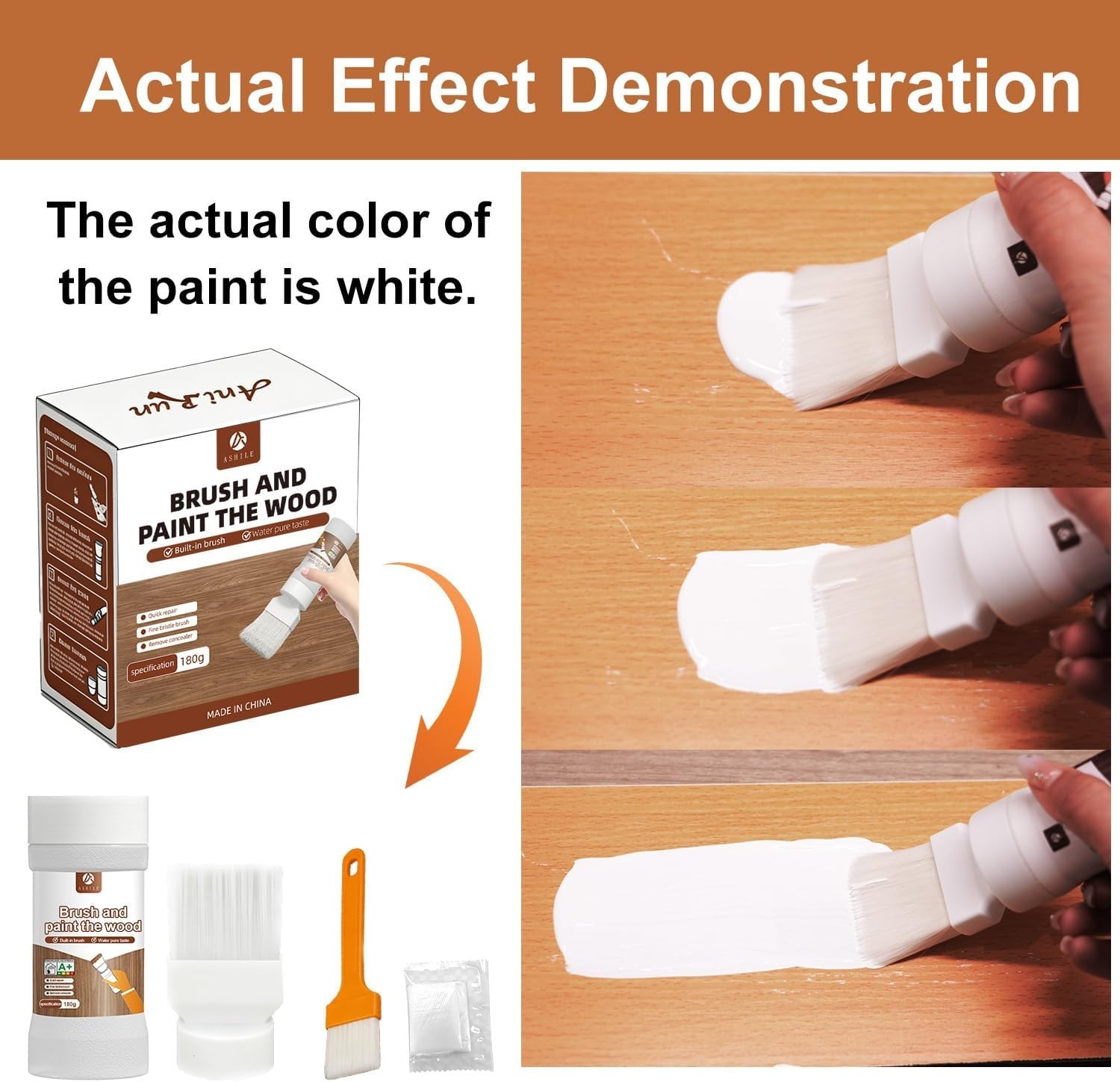 All-in-One Paint White, Touch-Up Paint for Furniture, Cabinets, Wood, Metal No S