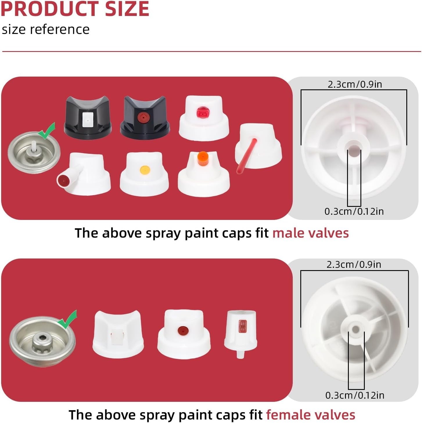 20PCS Spray Paint Caps & Nozzles Kit – Adapter Set for Male & Female Cans, Sp…