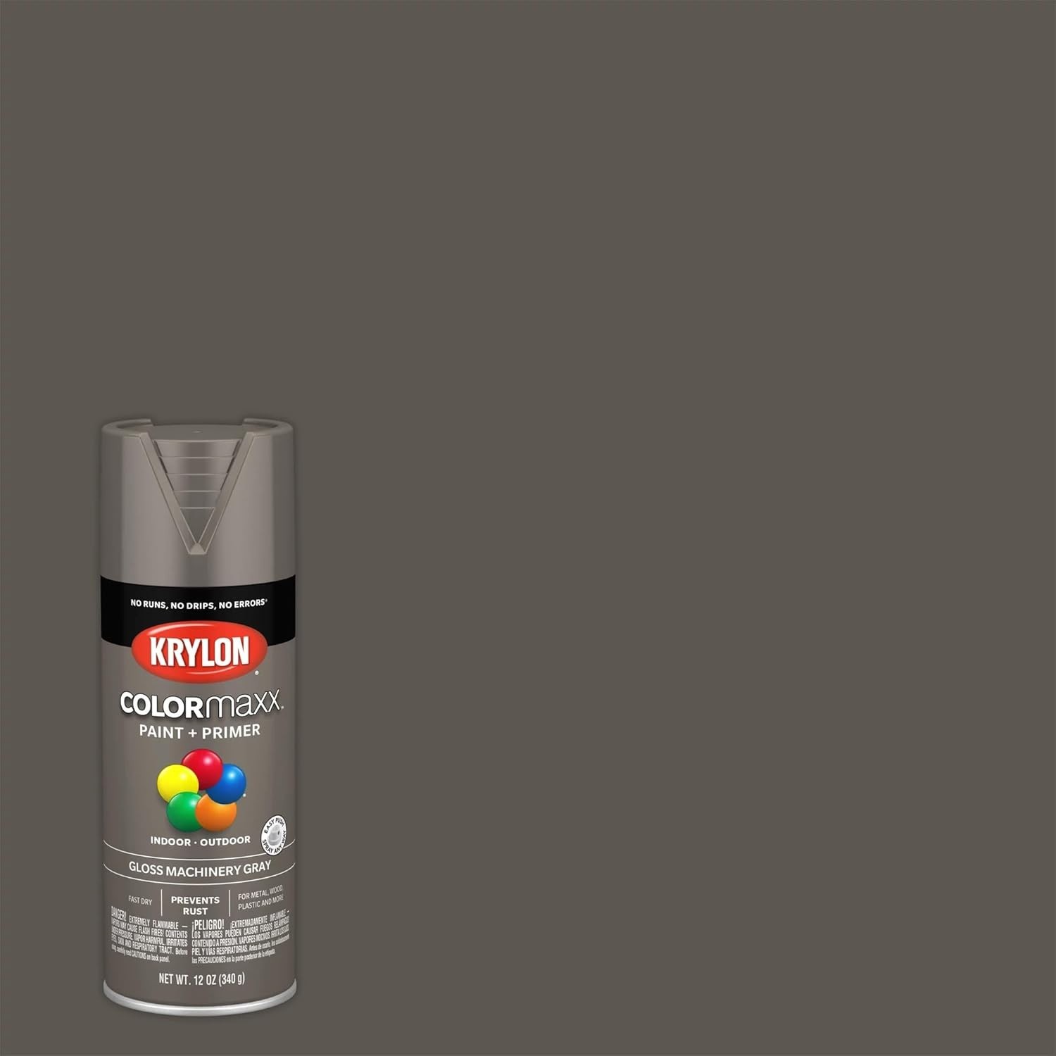 Acrylic Spray Paint and Primer for Indoor Outdoor Use in Gloss Machinery Gray