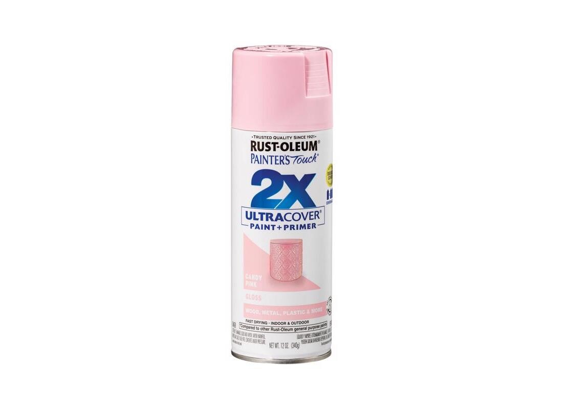 PAINTER’S Touch Gloss Spray Paint, Gloss, Candy Pink, 12 oz, Aerosol Can