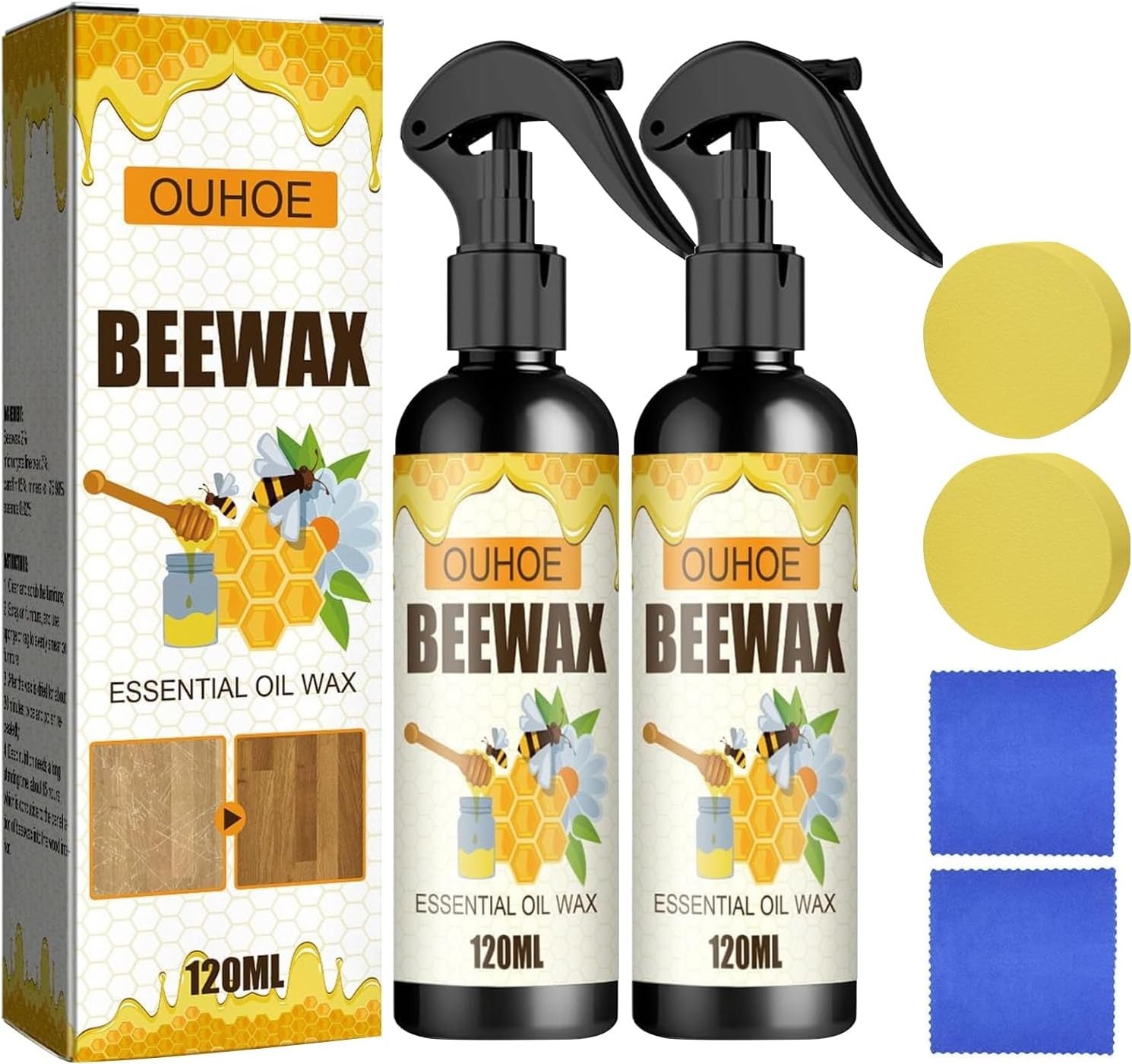 Beeswax Spray 2PCS – Durable Polish and Protector for Wooden Surfaces