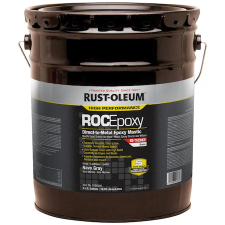 Rust-Oleum 9186300 Epoxy Paint Base, Navy Gray, Gloss, 5 Gal, 125 To 225 Sq