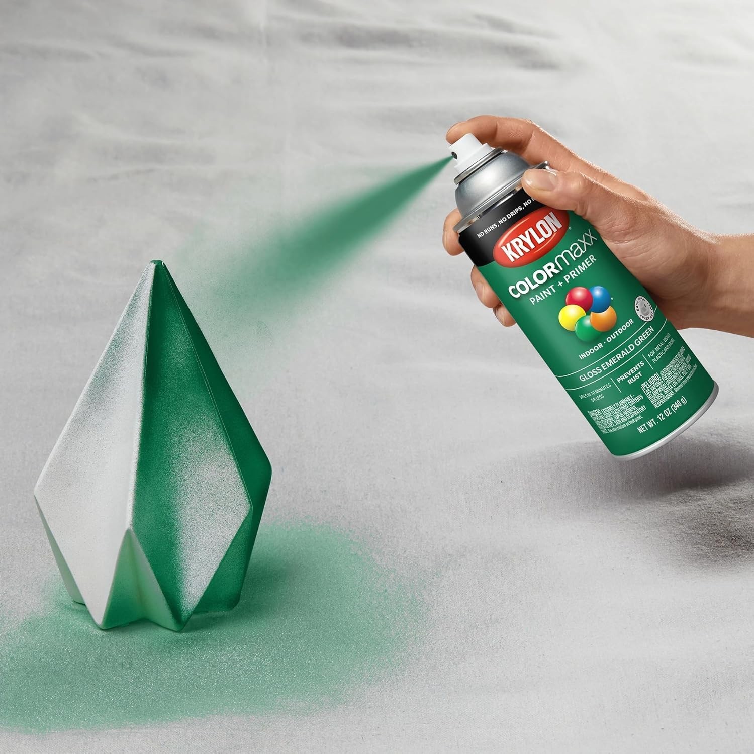 K0007 COLORmaxx Spray Paint and Primer for Indoor/Outdoor Use, Gloss Emerald …