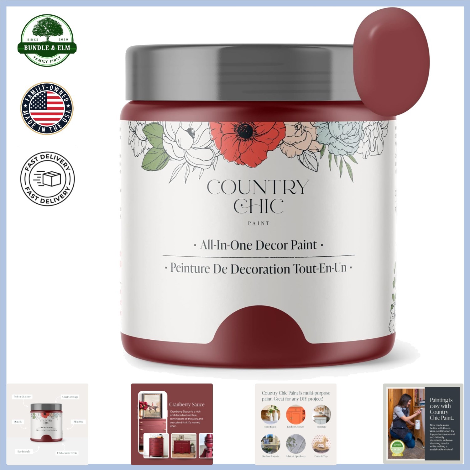 Chalk Paint with Built-In Top Coat for Long-Lasting Finish on Various Surfaces