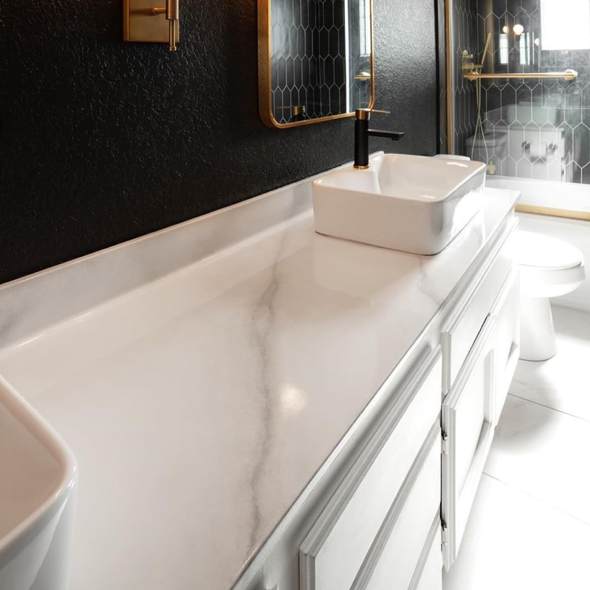 White Marble Epoxy Countertop DIY Kit for Small Projects