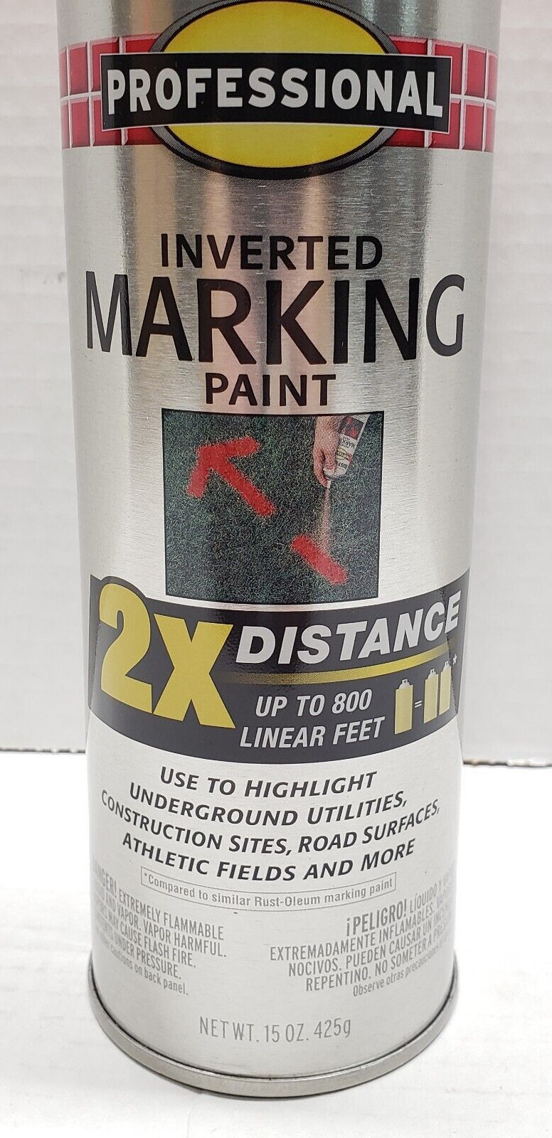 Rust-Oleum 266590 6PK Inverted Marking Paint 15oz Fluorescent Red-Orange 6Pack
