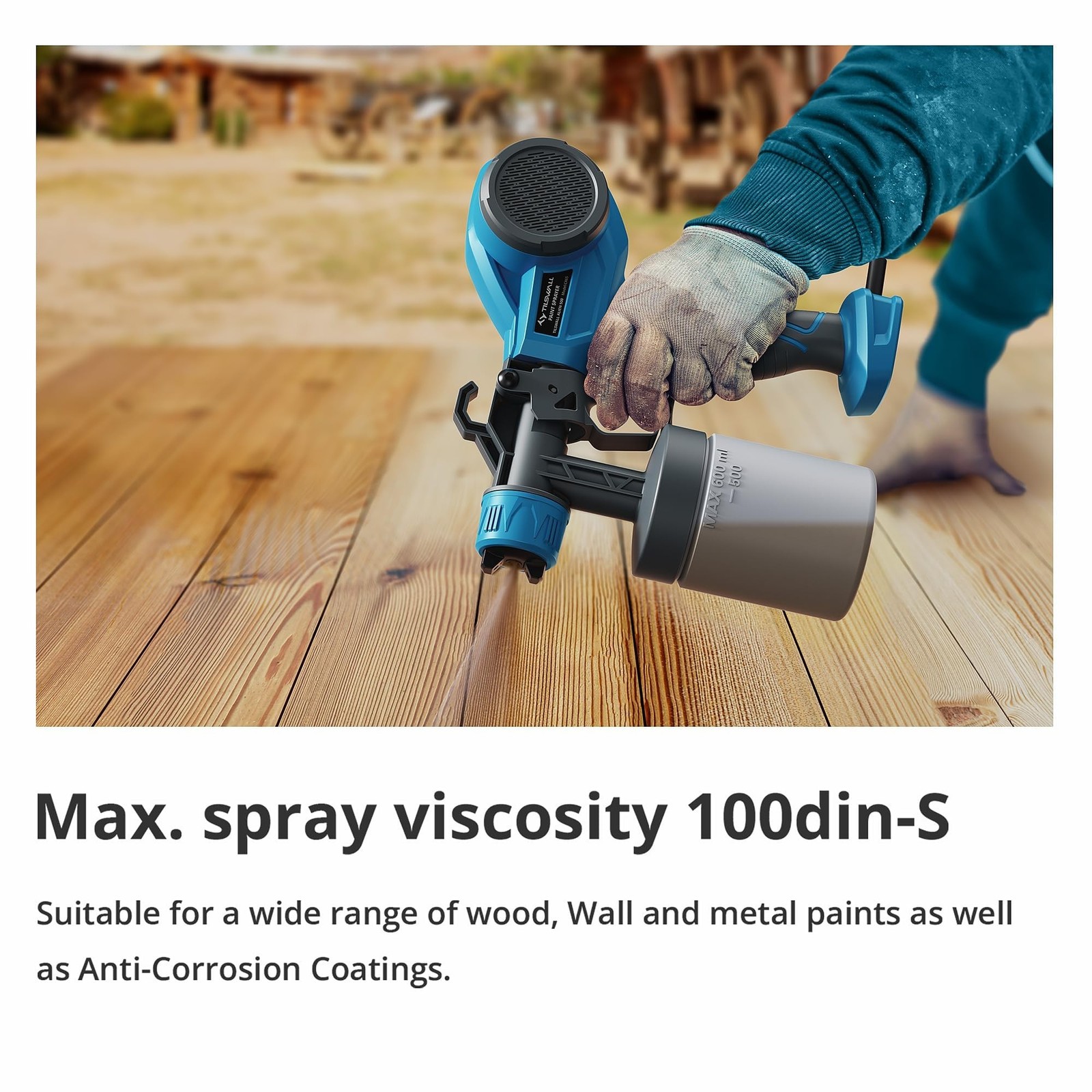 Tilswall Paint Sprayer Alien500 Lightweight HVLP Spray Gun, High Power Electr…