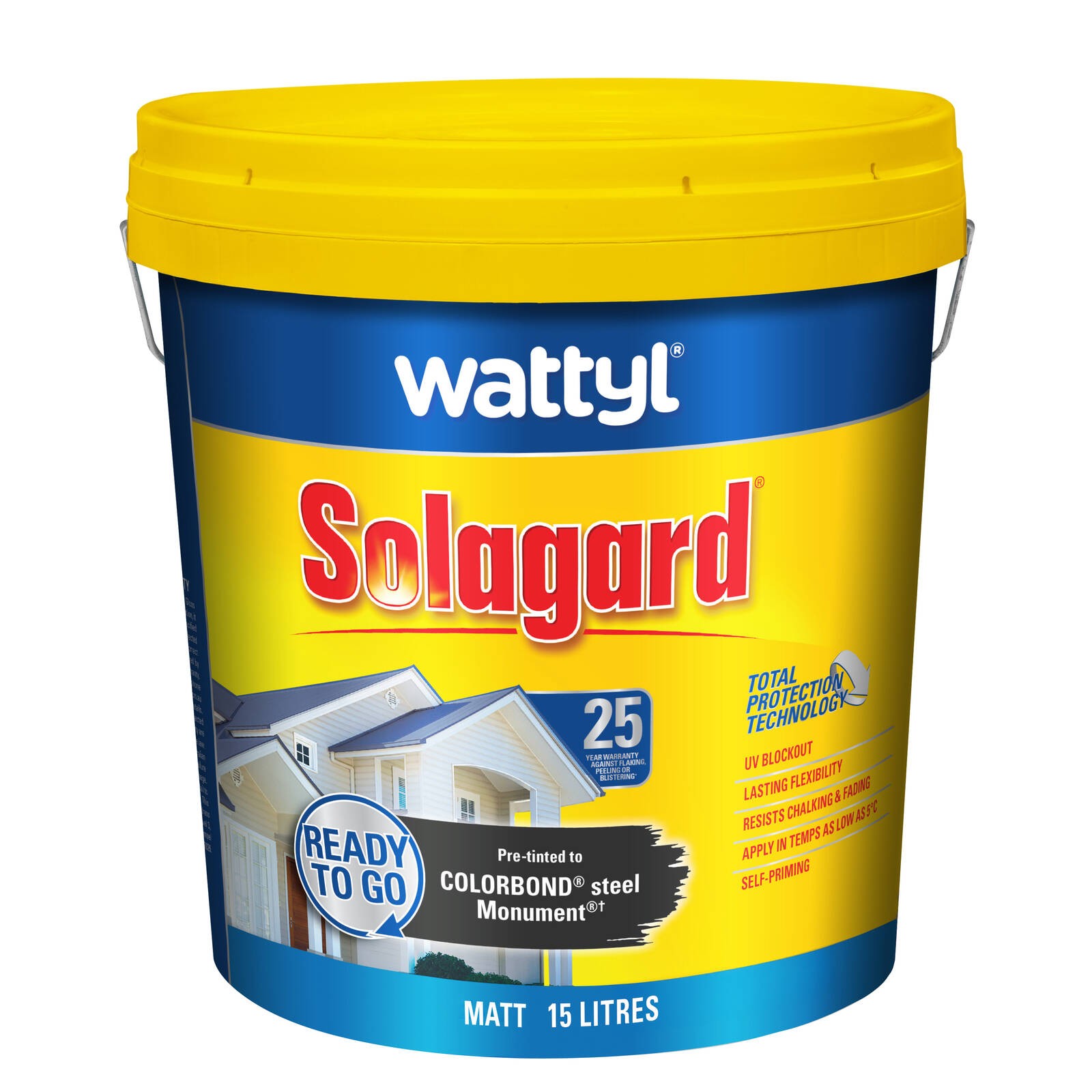Wattyl Solagard 15L Pre-tinted Monument Matt Exterior Paint