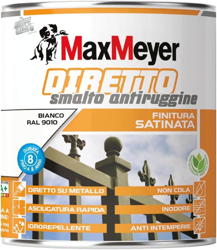 MaxMeyer White 750ml Satin Iron Metal Anti-Rust Enamel Interior Outdoor