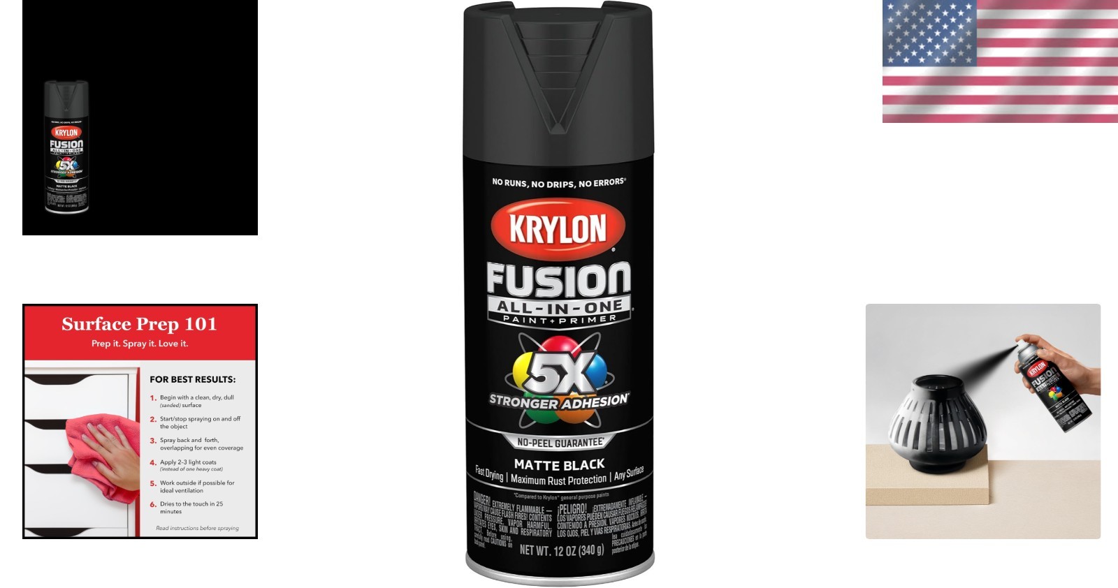 Rust Resistant Spray Paint 12 Ounce Black Aerosol for Indoor Outdoor Projects