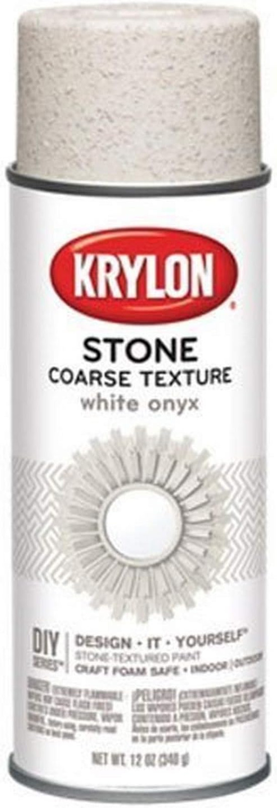 K18213 Coarse Stone Texture Finish Spray Paint, White Onyx, 12 Ounce