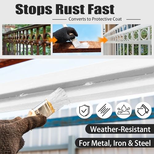 Rust Converter Paint 35oz – Rust Proof Paint, Rust Inhibitor, Anti Rust White